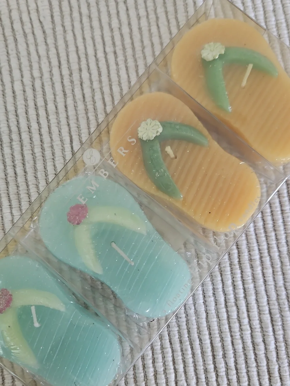 Flip-Flop Floating Candles - Mint Green & Peach- set of 4